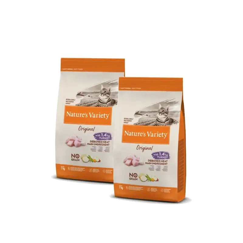 Nature's Variety Original Feline Adult für kastrierte Katzen – Truthahn – Katzenfutter 7 kg, 2er-Pack