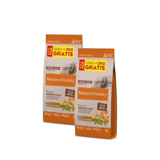 Nature's Variety Hundefutter Medium Chicken getreidefrei, 2er-Pack à 12 kg