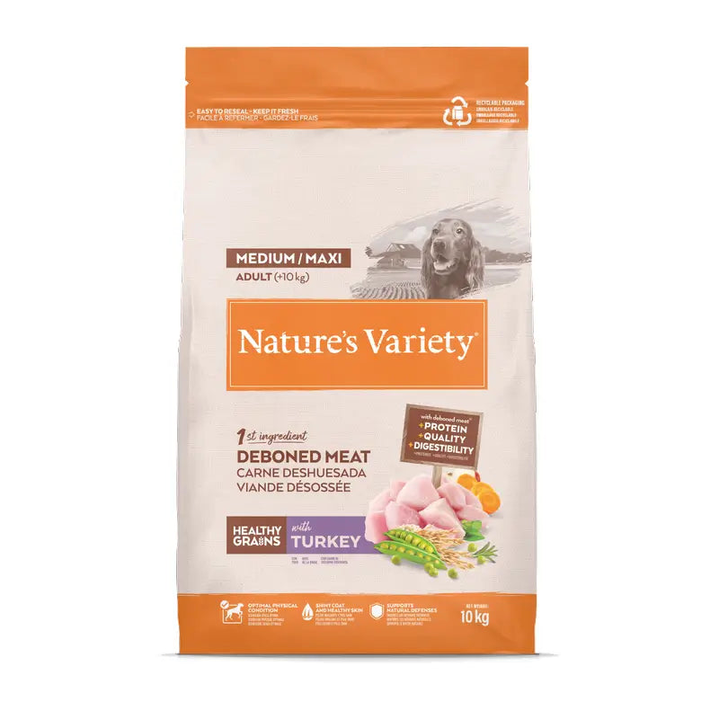 Nature'S Variety Hundefutter, Medium, mit Truthahn, naturbelassen, 10 kg
