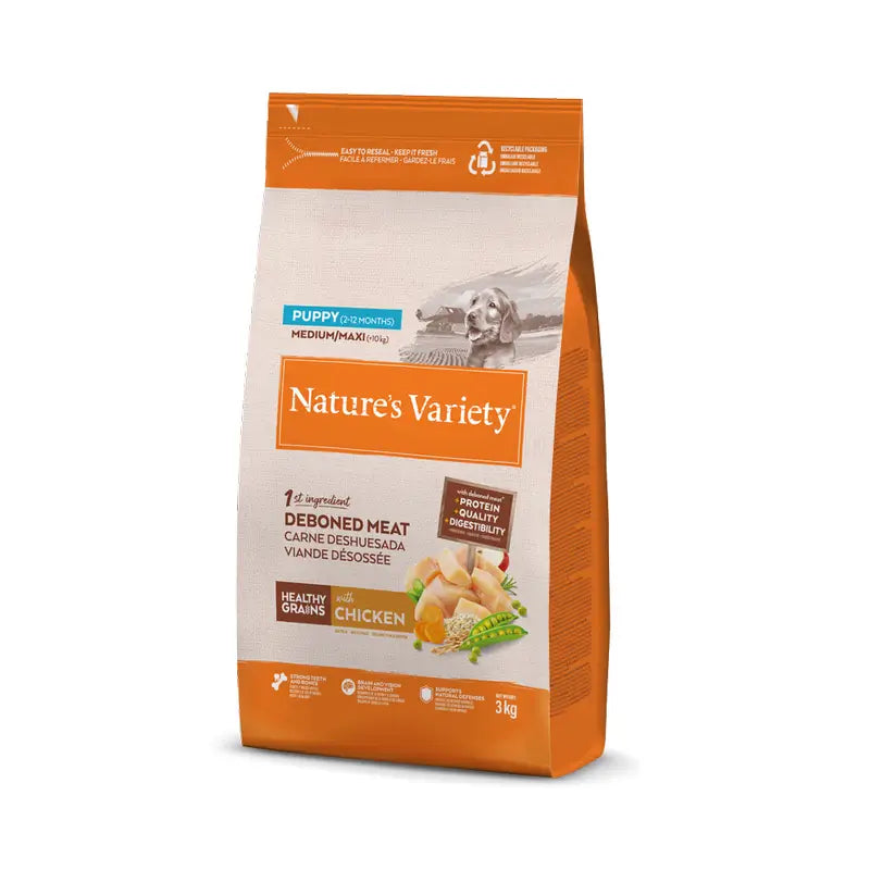 Nature'S Variety Hundefutter, Medium, mit Huhn, naturbelassen, 3 kg