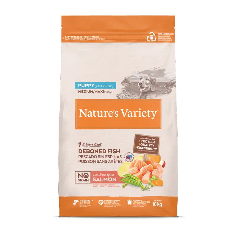 Nature'S Variety Hundefutter, Medium, mit Atlantischem Lachs, naturbelassen, 10 kg