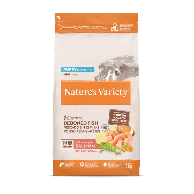 Nature'S Variety Hundefutter, Mini, mit Atlantischem Lachs, naturbelassen, 1,5 kg