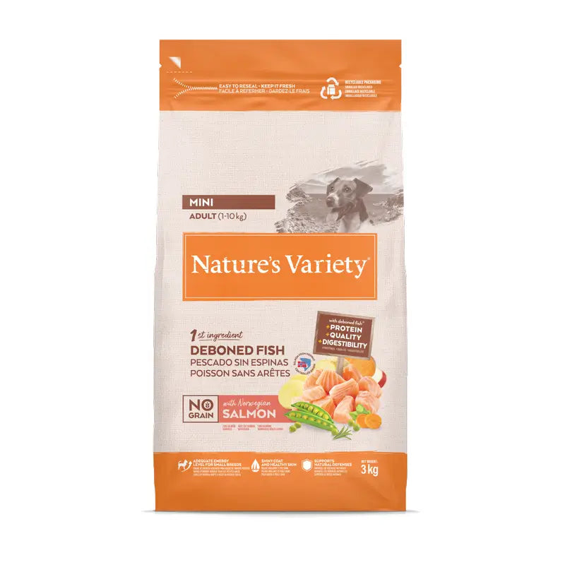 Nature'S Variety Hundefutter, Mini, mit Lachs, naturbelassen, 3 kg