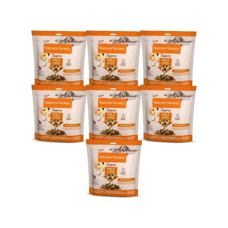 Nature'S Variety Toppers – gefriergetrocknetes Hundefutter für ausgewachsene Hunde, mit Huhn, naturbelassen, 7 x 120 g