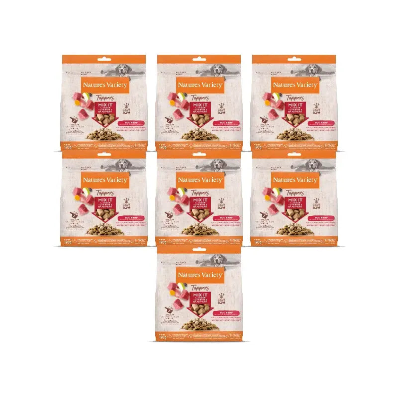Nature'S Variety Gefriergetrocknete Hundeleckerlis „Toppers“ mit Rindfleisch, naturbelassen, 7 x 120 g