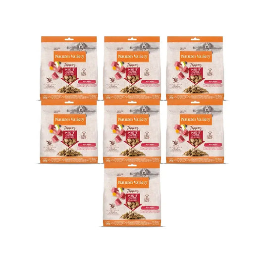 Nature'S Variety Gefriergetrocknete Hundeleckerlis „Toppers“ mit Rindfleisch, naturbelassen, 7 x 120 g