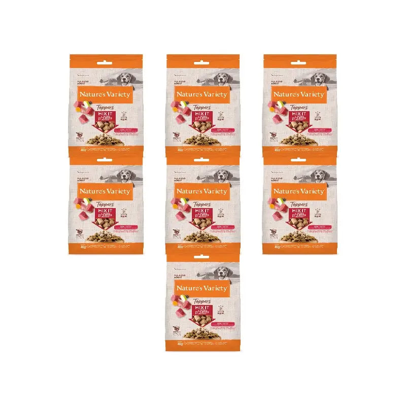 Nature'S Variety Gefriergetrocknete Hundeleckerlis „Toppers“ mit Rindfleisch, naturbelassen, 7 x 40 g