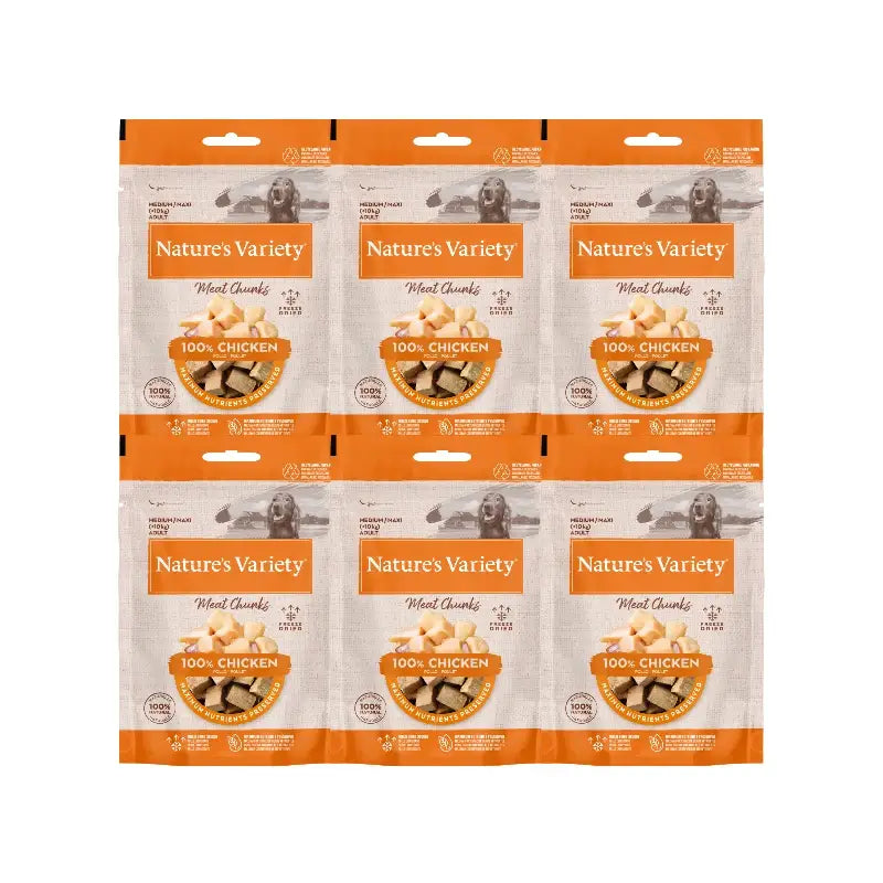 Nature'S Variety Gefriergetrocknete Toppers für Hunde, mit Hähnchen, naturbelassen, 6 x 50 g