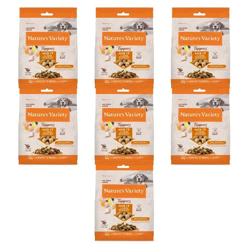 Nature'S Variety Gefriergetrocknete Toppers für Hunde, mit Hähnchen, naturbelassen, 7 x 40 g