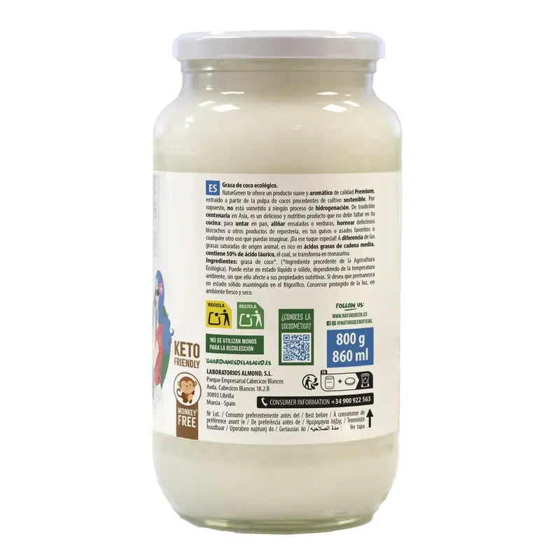 NaturGreen Kokosfett Bio 860 ml / 800 g