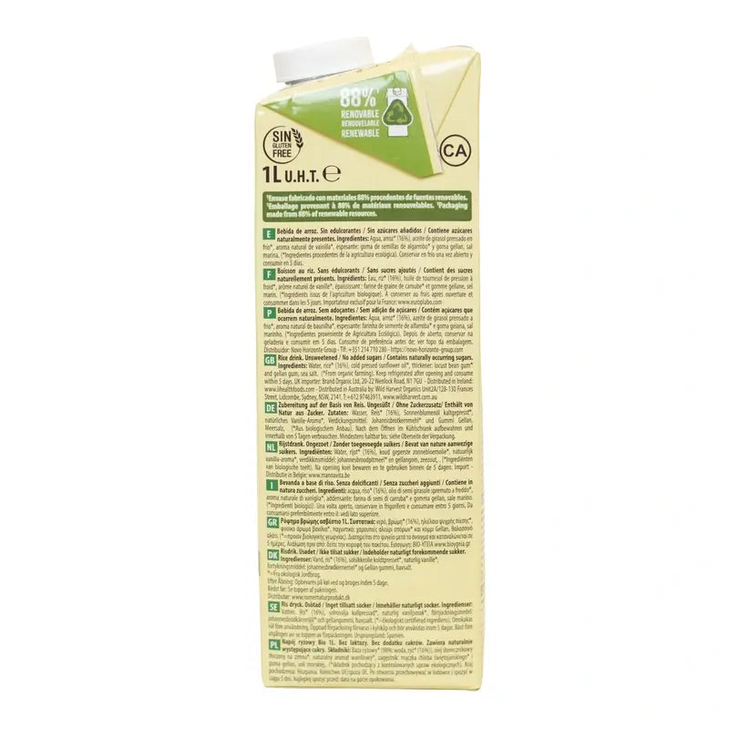 Naturgreen Reis ohne Zuckerzusatz Bio 1L, 1 l