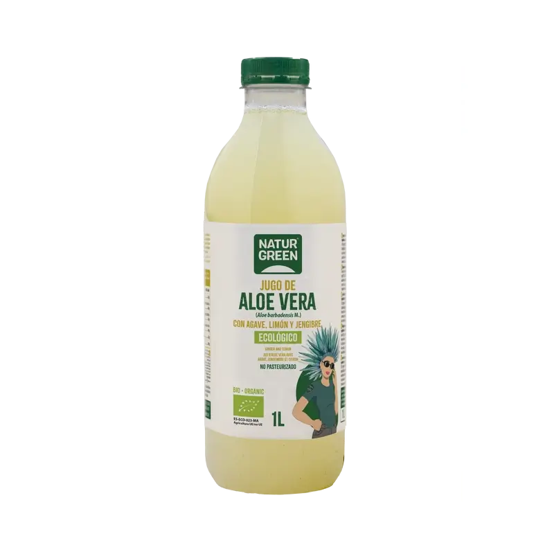 Naturgreen Aloe Vera Saft mit Agave, Zitrone und Ingwer, 1 l