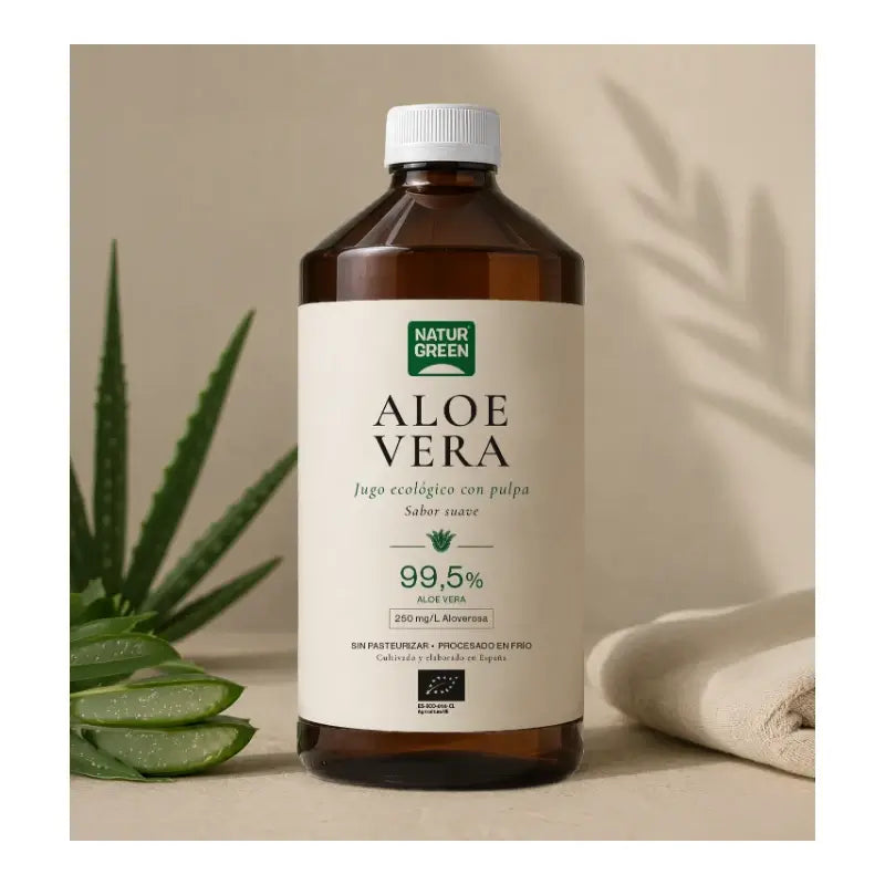 Naturgreen Aloe Vera Saft mit Fruchtfleisch, 1 l