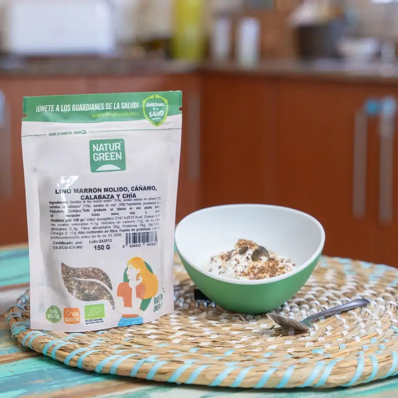 Naturgreen Bio Flachs-, Hanf-, Kürbis- und Chia-Samen, 150 g