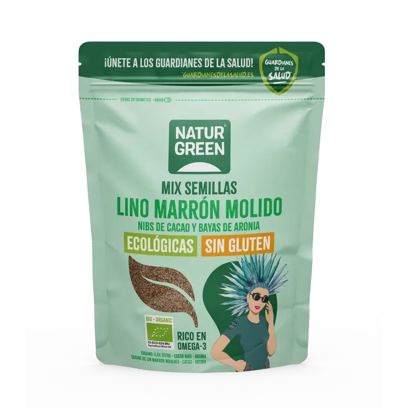 NaturGreen Leinsamen, Kakaonibs & Aronia Bio 150 g