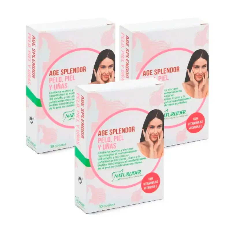 Naturlider Age Splendor Haare Haut Nägel, Packung 3 x 30 Kapseln