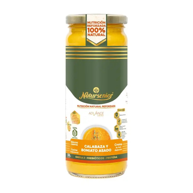 Natursenior Adult Gemüsecremesuppe Kürbis & geröstete Süßkartoffel mit Omega 3 Dha, Präbiotika & Eiweiß. , 255 gr