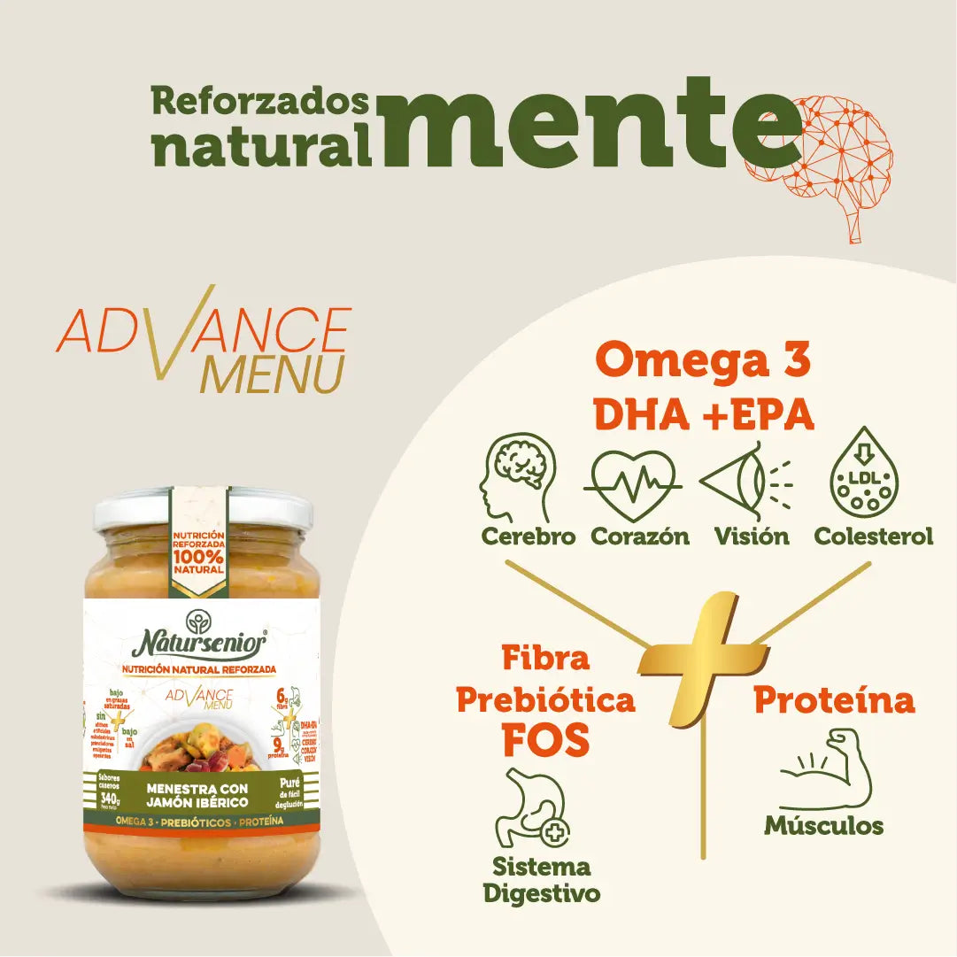 Natursenior Adult Breimahlzeit mit iberischem Schinken mit Omega 3 Dha+Epa, Präbiotika und Proteinen. , 340 gr