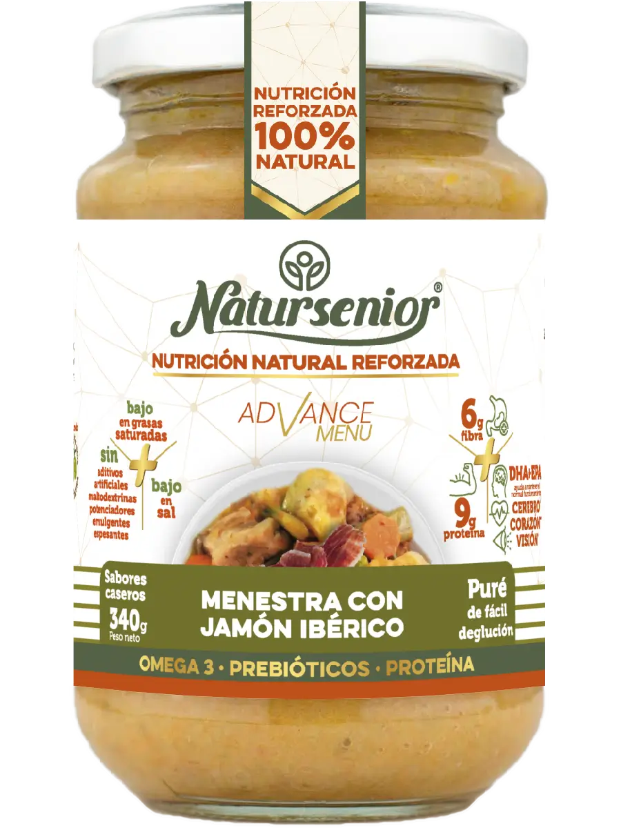 Natursenior Adult Breimahlzeit mit iberischem Schinken mit Omega 3 Dha+Epa, Präbiotika und Proteinen. , 340 gr