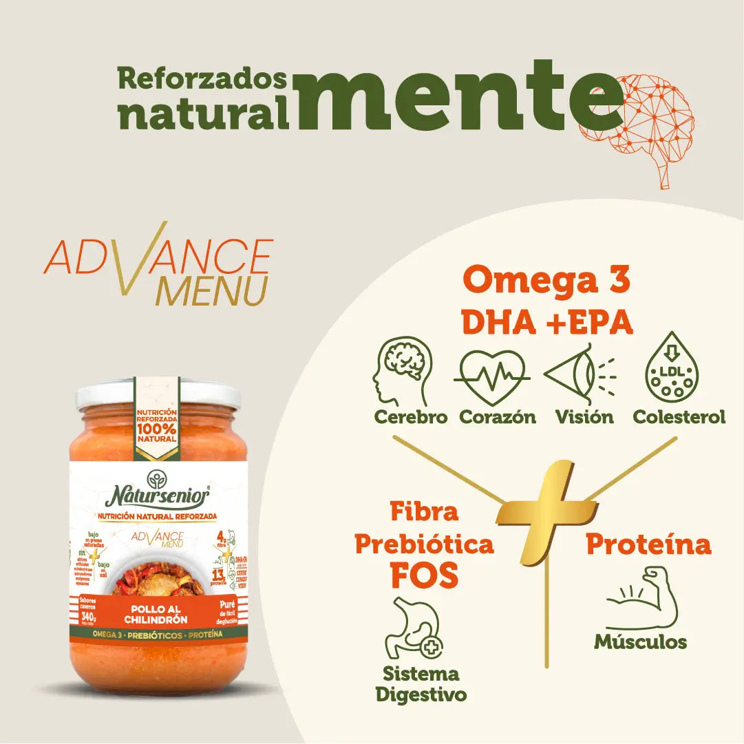 Natursenior Adult Hühnerbrei mit Omega 3 Dha+Epa, Präbiotika und Proteinen. , 340 gr