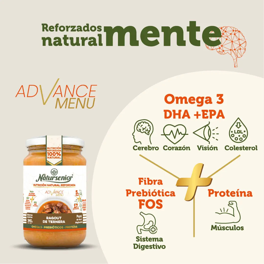 Natursenior Adult Rinderpüree Ragout mit Omega 3 Dha+Epa, Präbiotika und Eiweiß. , 340 gr