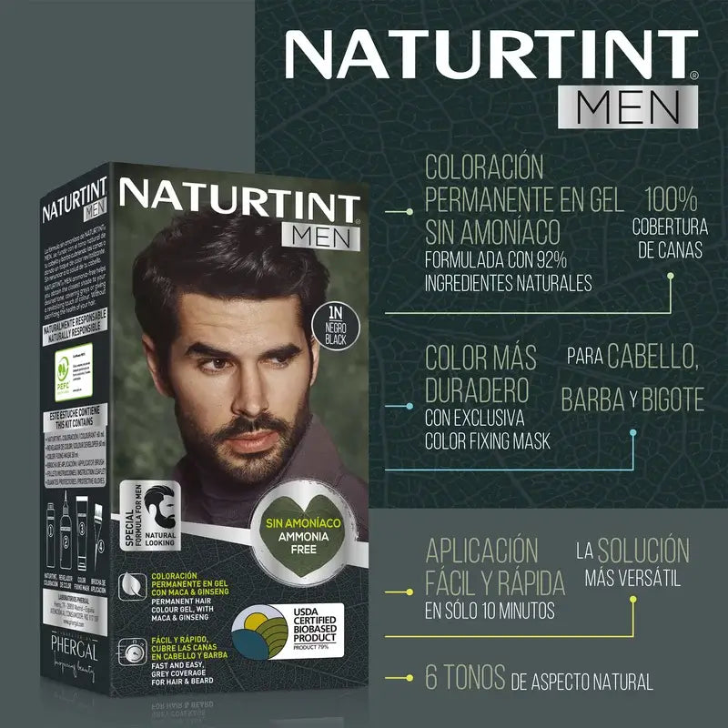 Naturtint Men Dauerhafte Haar- und Bartfärbung für Männer 3N Ammoniakfrei - Dunkelbraun