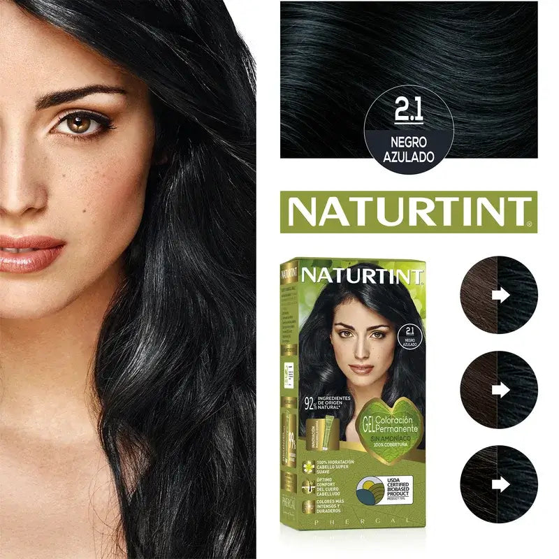 Naturtint Permanente Färbung Ammoniakfrei Farbstoff 2.1 - Blau Schwarz