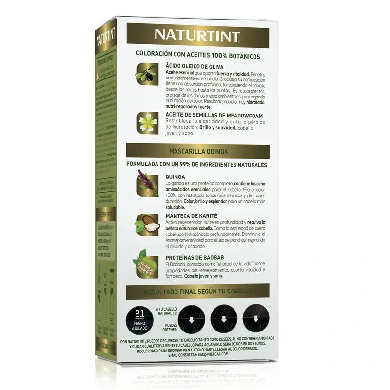 Naturtint Permanente Färbung Ammoniakfrei Farbstoff 2.1 - Blau Schwarz