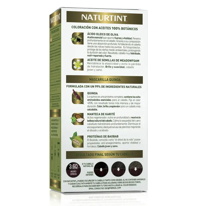 Naturtint permanente Färbung Farbstoff ohne Ammoniak 3,60 - Kirsche schwarz