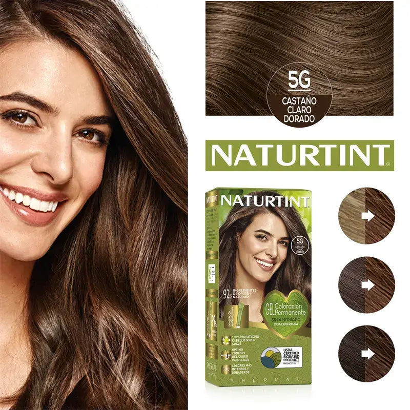Naturtint Dauerhafte Färbung 5G Ammoniakfreie Dauerhafte Farbe - Helles Goldbraun