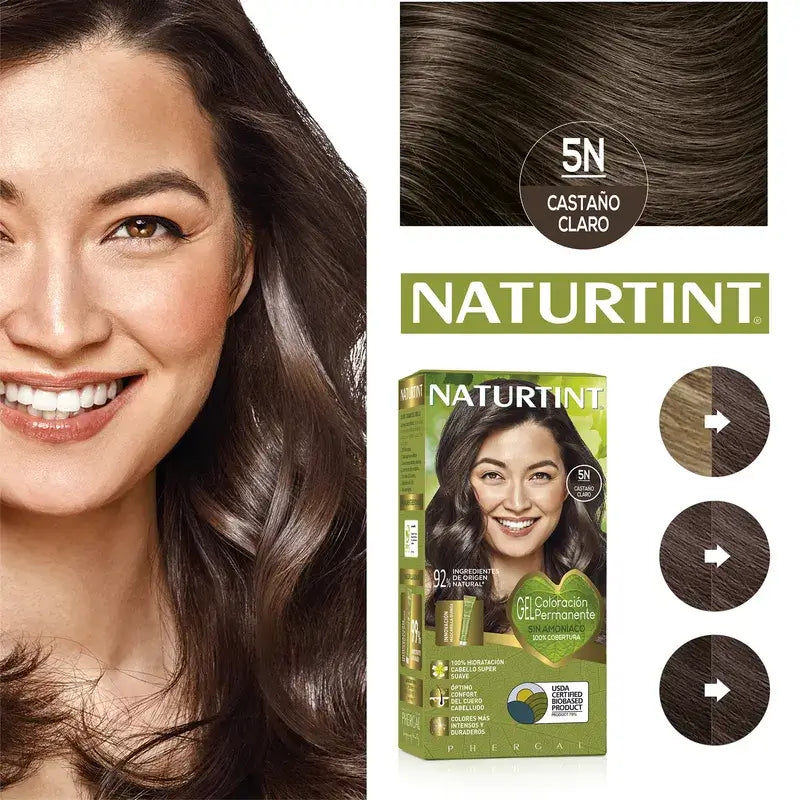 Naturtint Permanente Färbung Permanente Färbung Ammoniakfreier Farbstoff 5N - Hellbraun