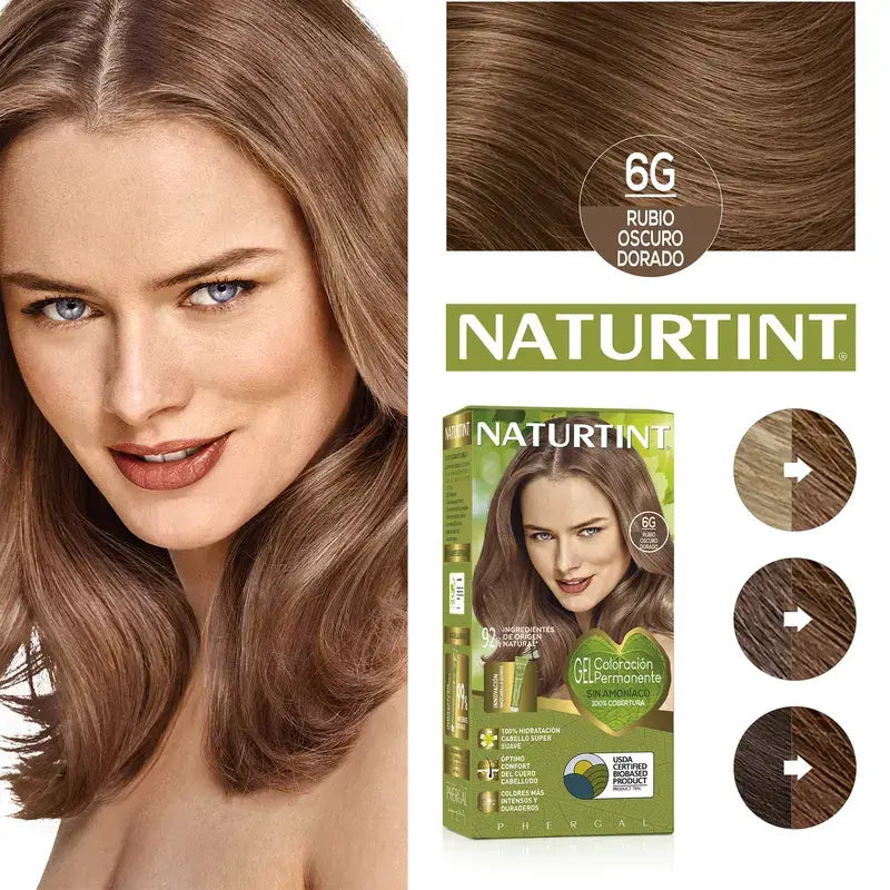 Naturtint Permanente Färbung Permanente Färbung Ammoniakfrei 6G - Goldenes Dunkelblond
