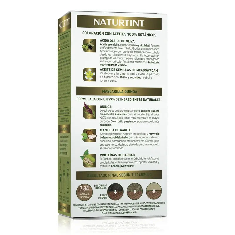 Naturtint Permanente Färbung Ammoniakfrei Farbstoff 7.34 - Haselnuss leuchtend