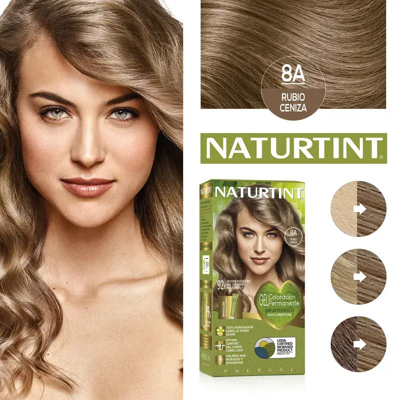 Naturtint Dauerhafte Färbung Ammoniakfreie Haarfarbe 8A - Aschblond