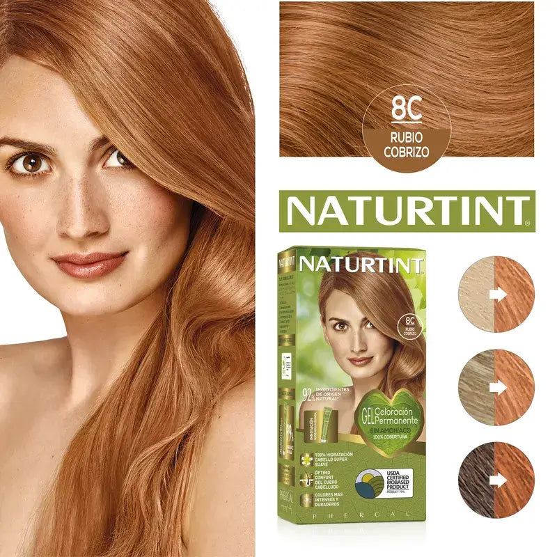 Naturtint Permanente Färbung Permanente Färbung Ammoniakfrei 8C - Kupferblond