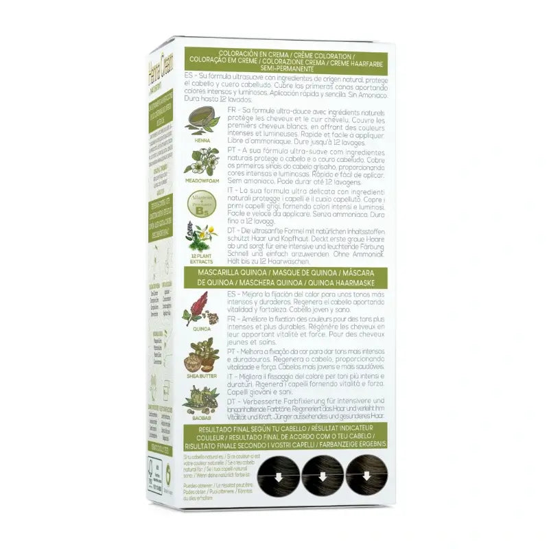 Naturtint Henna Creme Natürliche Semi-Permanente Färbung Natürliche Ammoniakfreie Haarfarbe 3.0 Dunkelbraun