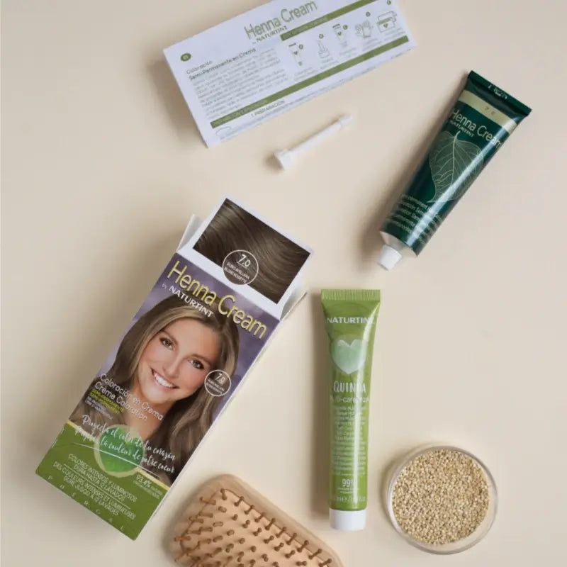 Naturtint Henna Creme Semi-Permanent Natürliche Haarfärbung Ammoniakfrei 7.0 Haselnussblond