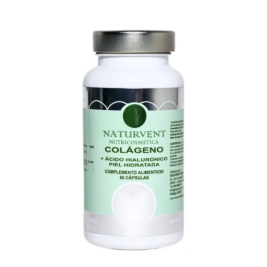 Naturvent Face Care Hydrolysiertes Kollagen mit Hyaluronsäure und Vitamin C, 60 Kapseln