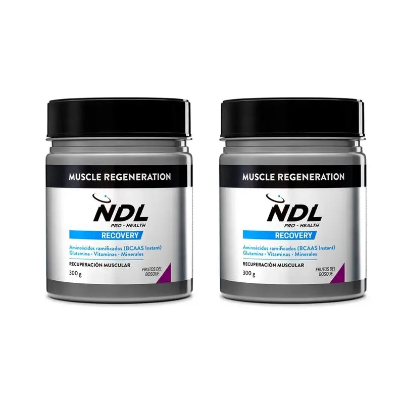 Ndl Pro-Gesundheit Muskelregeneration, Bcaa 2:1:1, Glutamin, Waldfrüchte Pulver, 2X300 Gramm