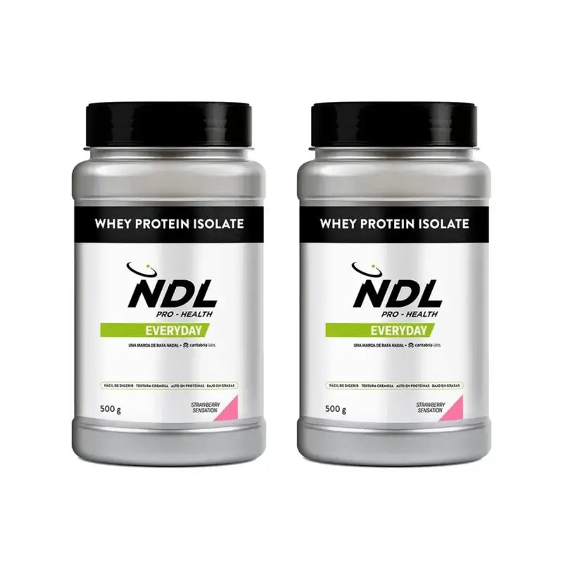 Ndl Pro-Gesundheit Molkenprotein-Isolat - Isoliertes Protein, Erdbeere Sensation , 2X500 G