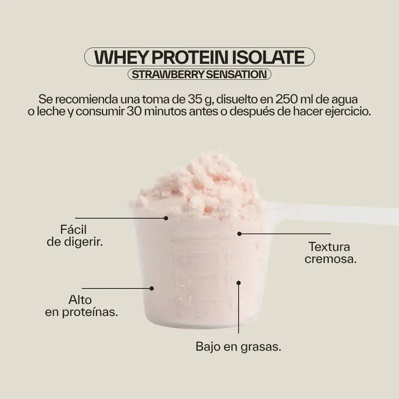 Ndl Pro-Gesundheit Molkenprotein-Isolat - Isoliertes Protein, Erdbeere Sensation , 500 g