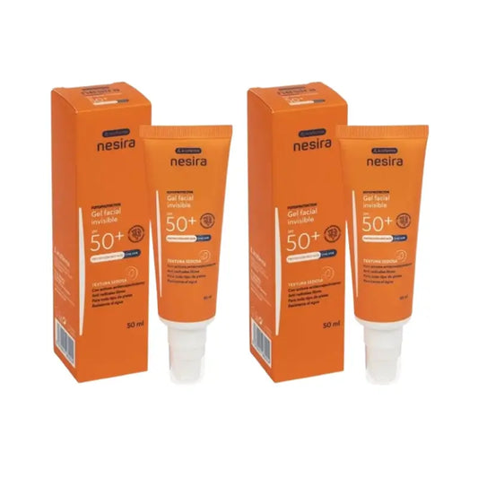 Nesira Unsichtbares Gesichtsgel Spf50+ , Packung 2 x 50 ml