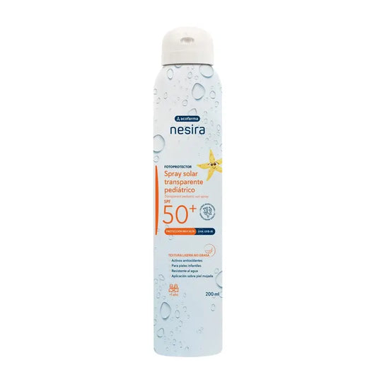 Nesira Transparentes Sonnenspray für Kinder SPF50+, 200 ml