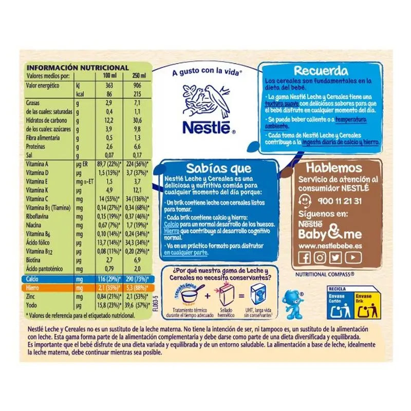 Nestlé Brik Milch & Cerealien 8 Cerealien Pyjamas, 2X250 ml