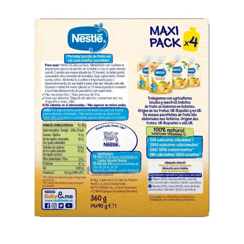 Nestlé Banane-Apfel-Sachet, 4X90g