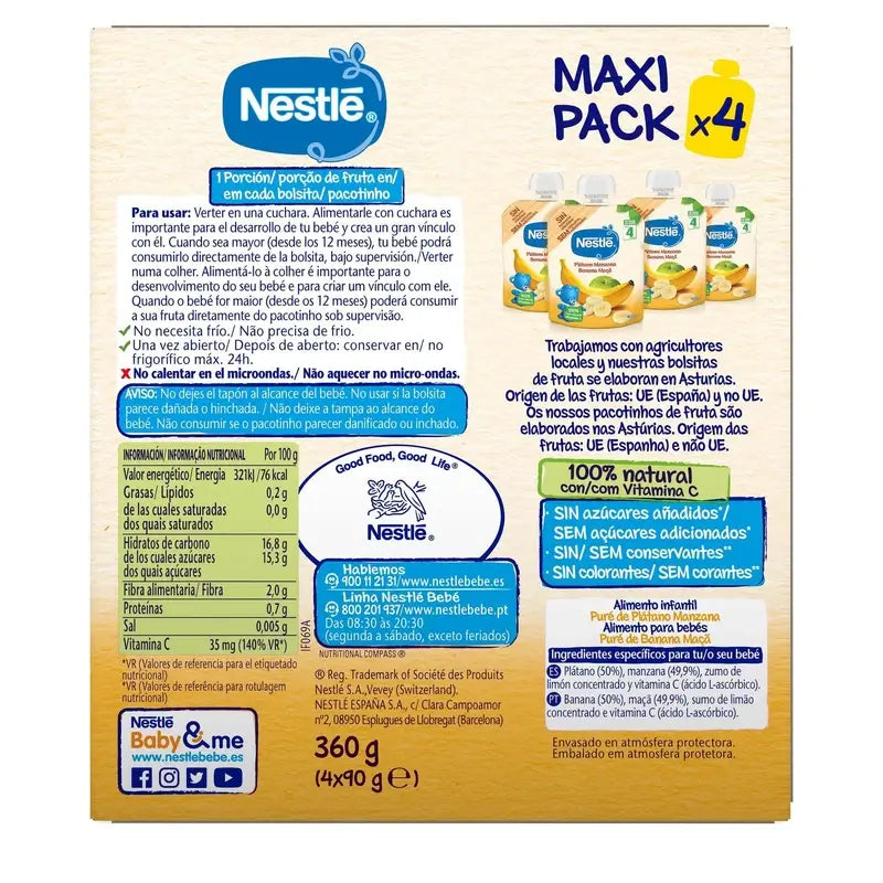 Nestlé Banane-Apfel-Sachet, 4X90g