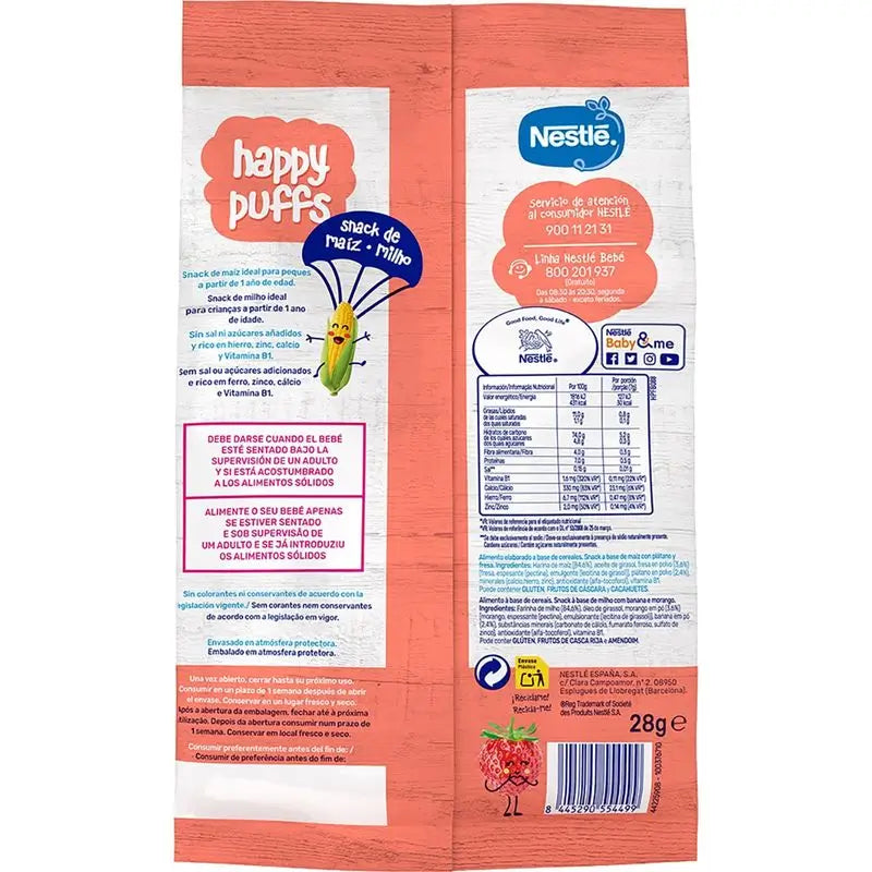 Nestlé Healthy Snacking Happy Puffs Erdbeer-Mais, 28g