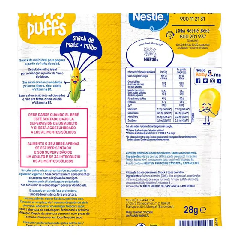 Nestlé Gesunde Knabberei Happy Puffs Mais Natürlich , 28g