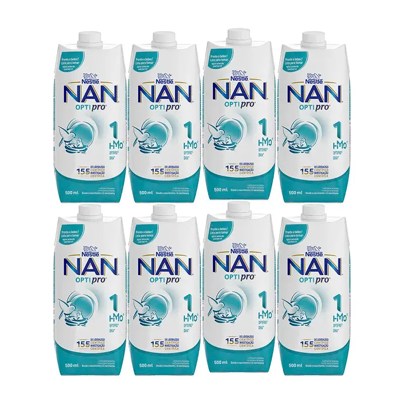 Nestlé Nan Optipro 1 Flüssigkeit, 8X500 ml