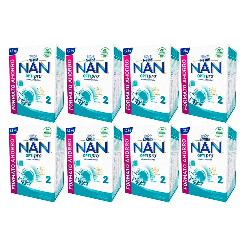 Nestlé Nan Optipro 2 Milchnahrung, 8X1200g